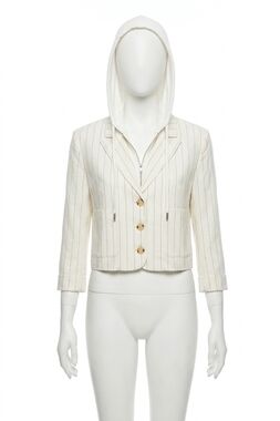 NEW CENTRAL PARK WEST serena cropped sleeve dickey jacket in ivory